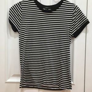 Never work horizontal striped tee